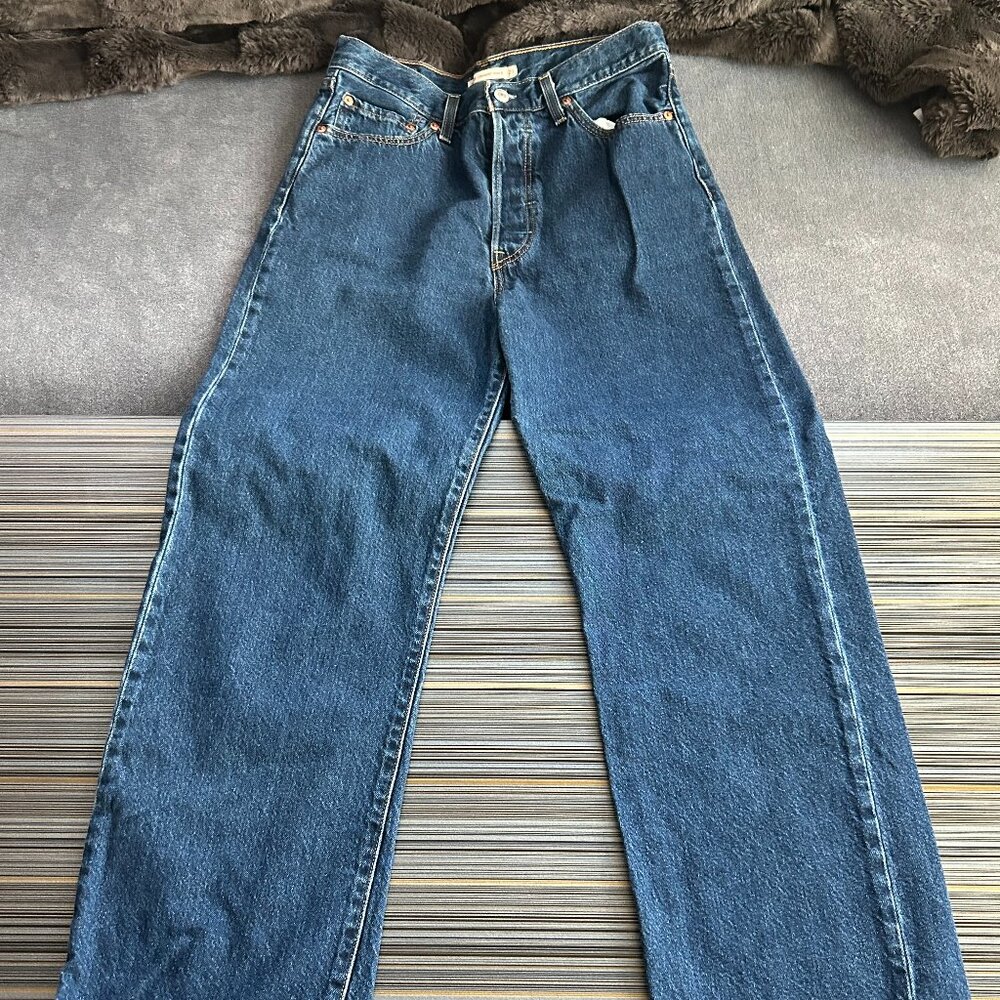 Levi's Premium Ribcage Straight Ankle Jeans Dance Around - Medium Wash